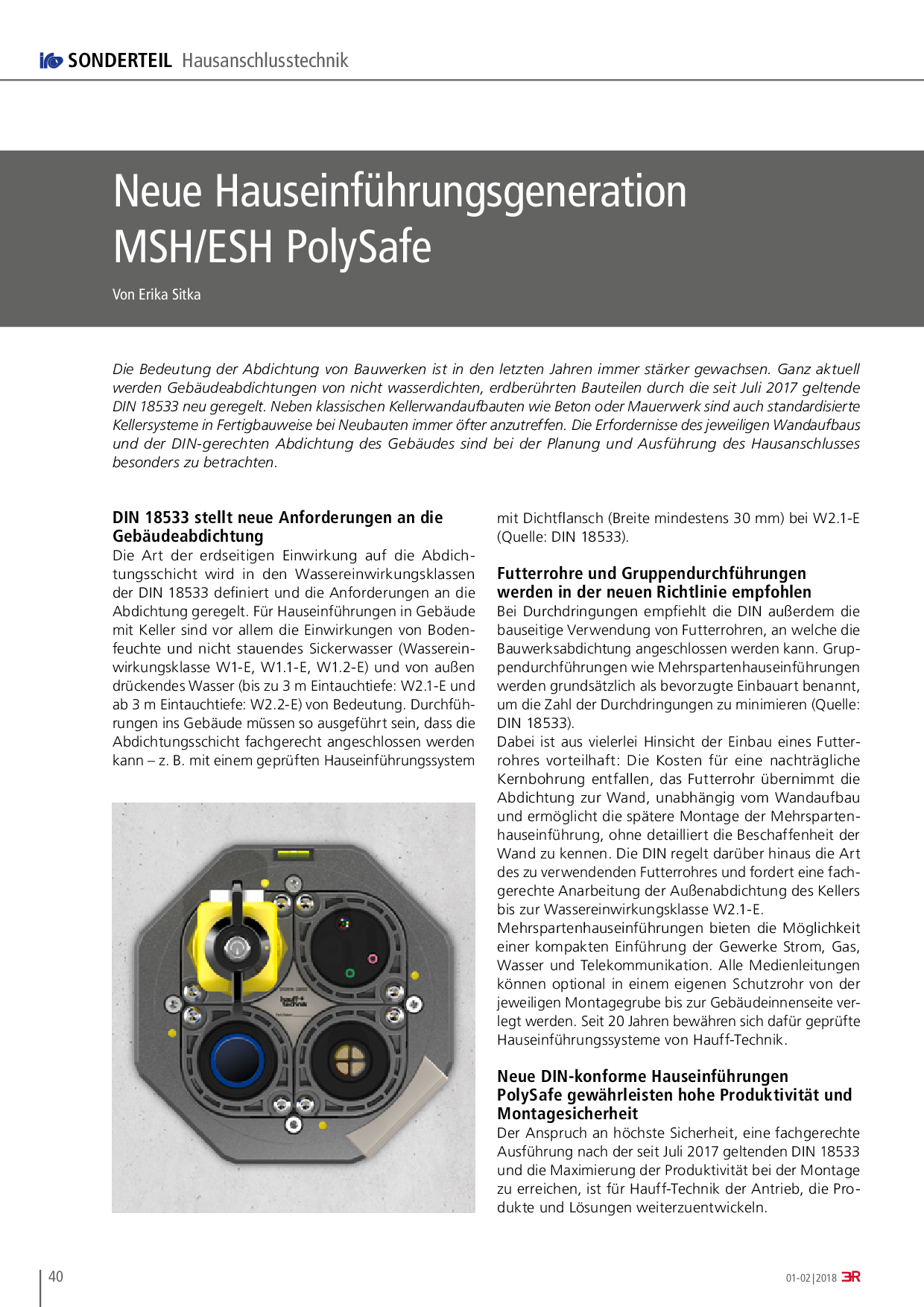 Neue Hauseinführungsgeneration MSH/ESH PolySafe