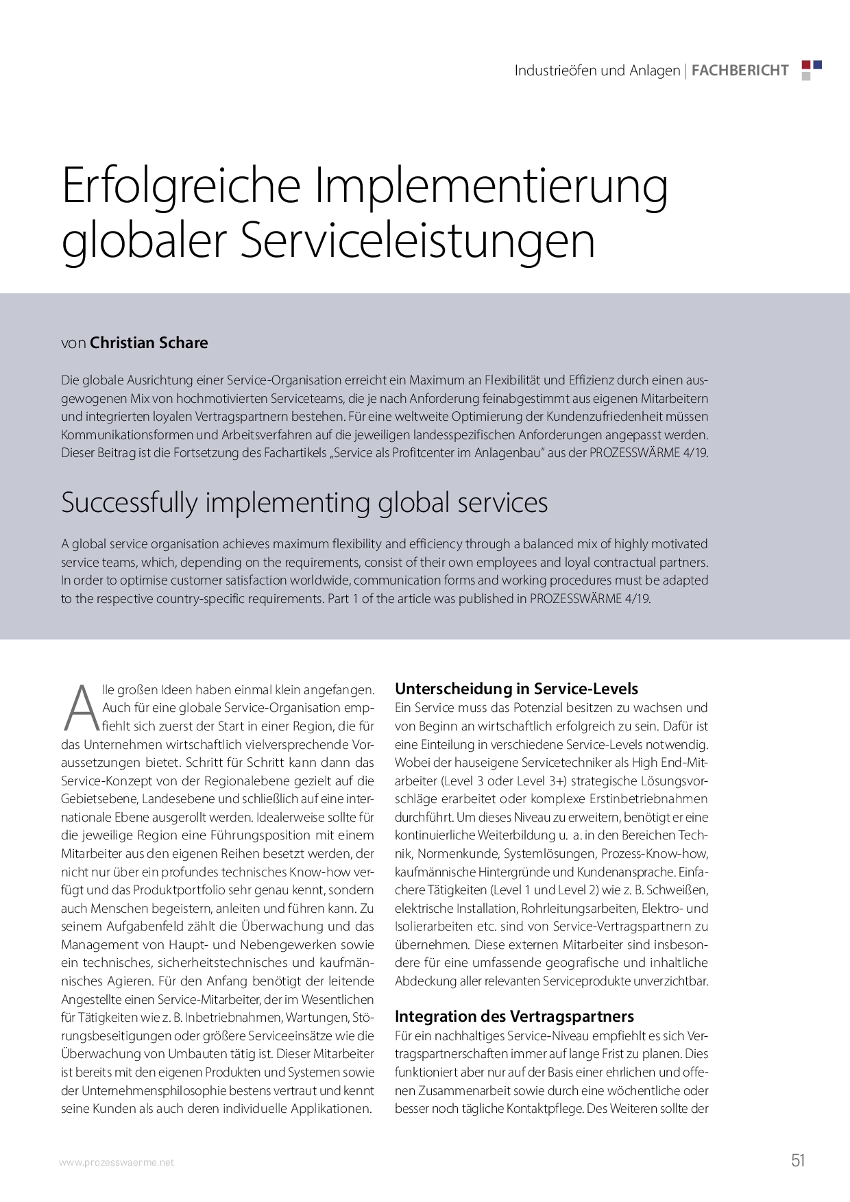 Erfolgreiche Implementierung globaler Serviceleistungen