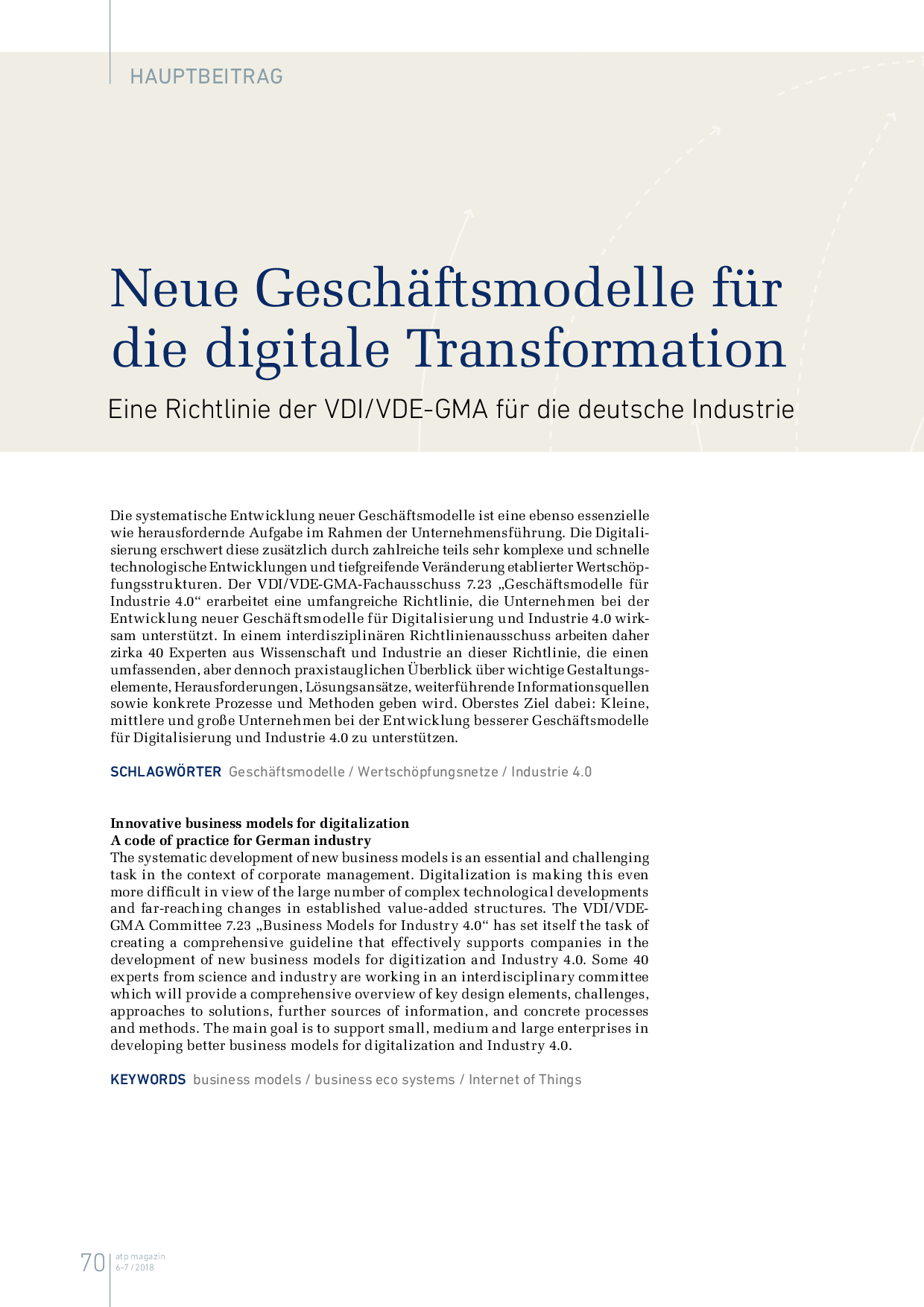 Neue Geschäftsmodelle für die digitale Transformation