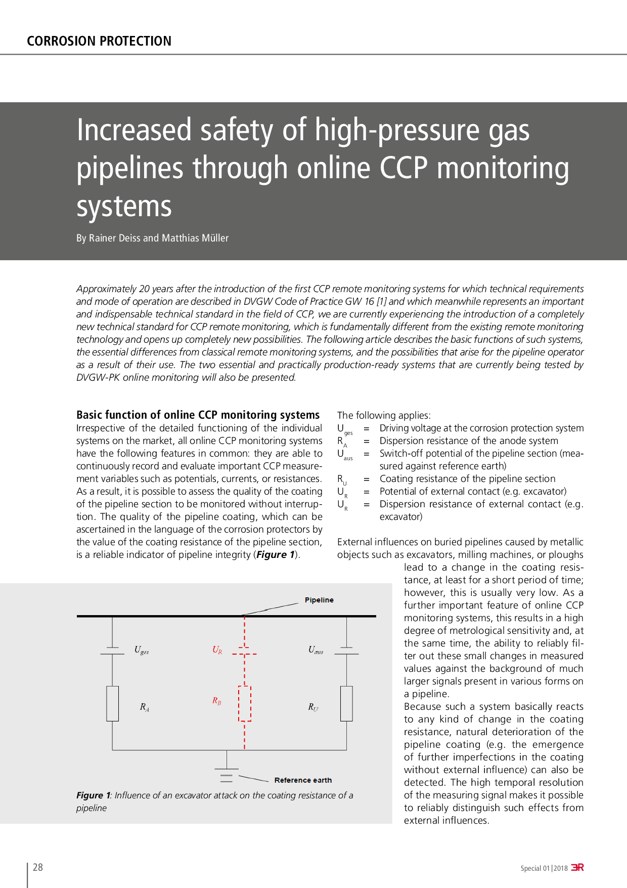 Increased safety of high-pressure gas pipelines through online CCP monitoring systems