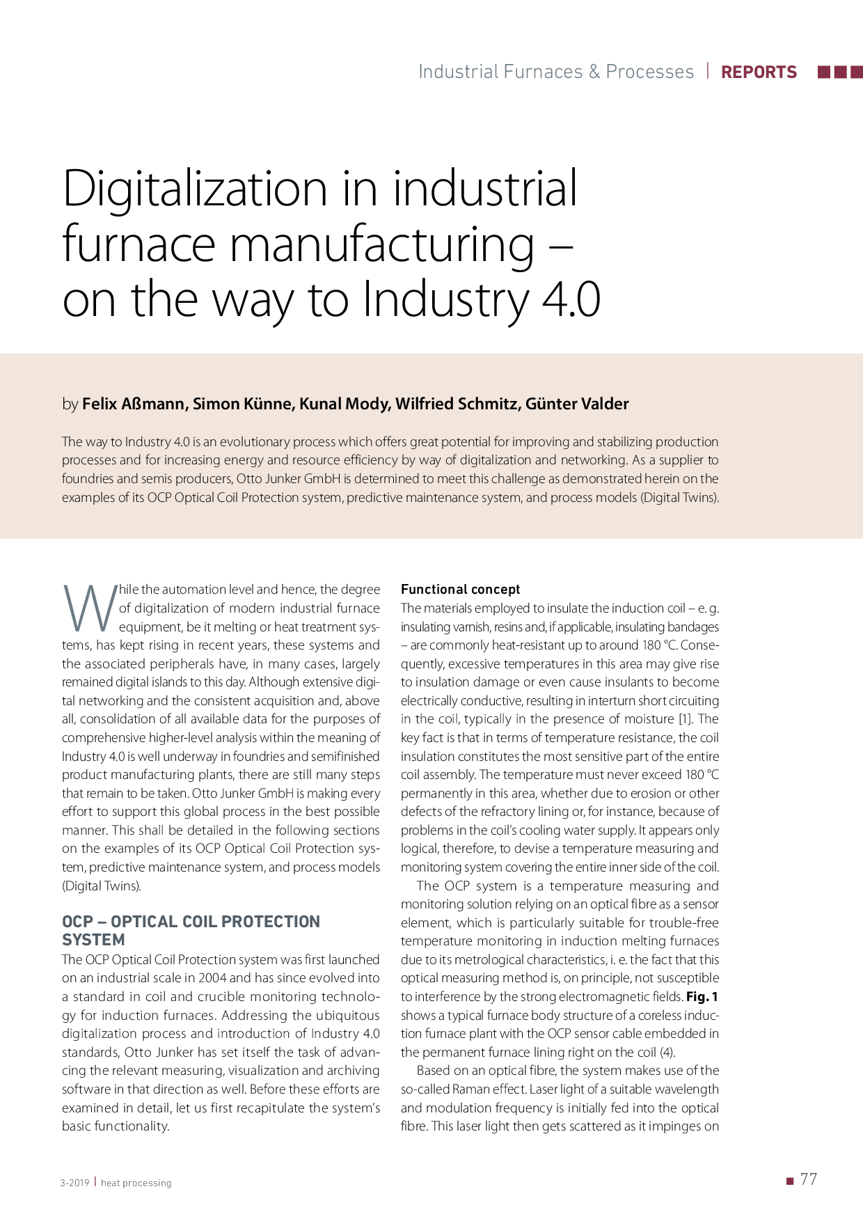 Digitalization in industrial furnace manufacturing – on the way to Industry 4.0