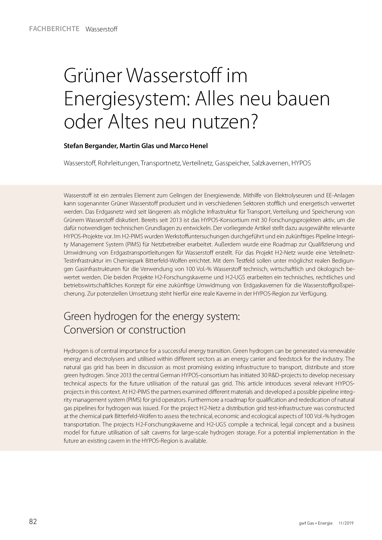 Grüner Wasserstoff im Energiesystem: Alles neu bauen oder Altes neu nutzen?