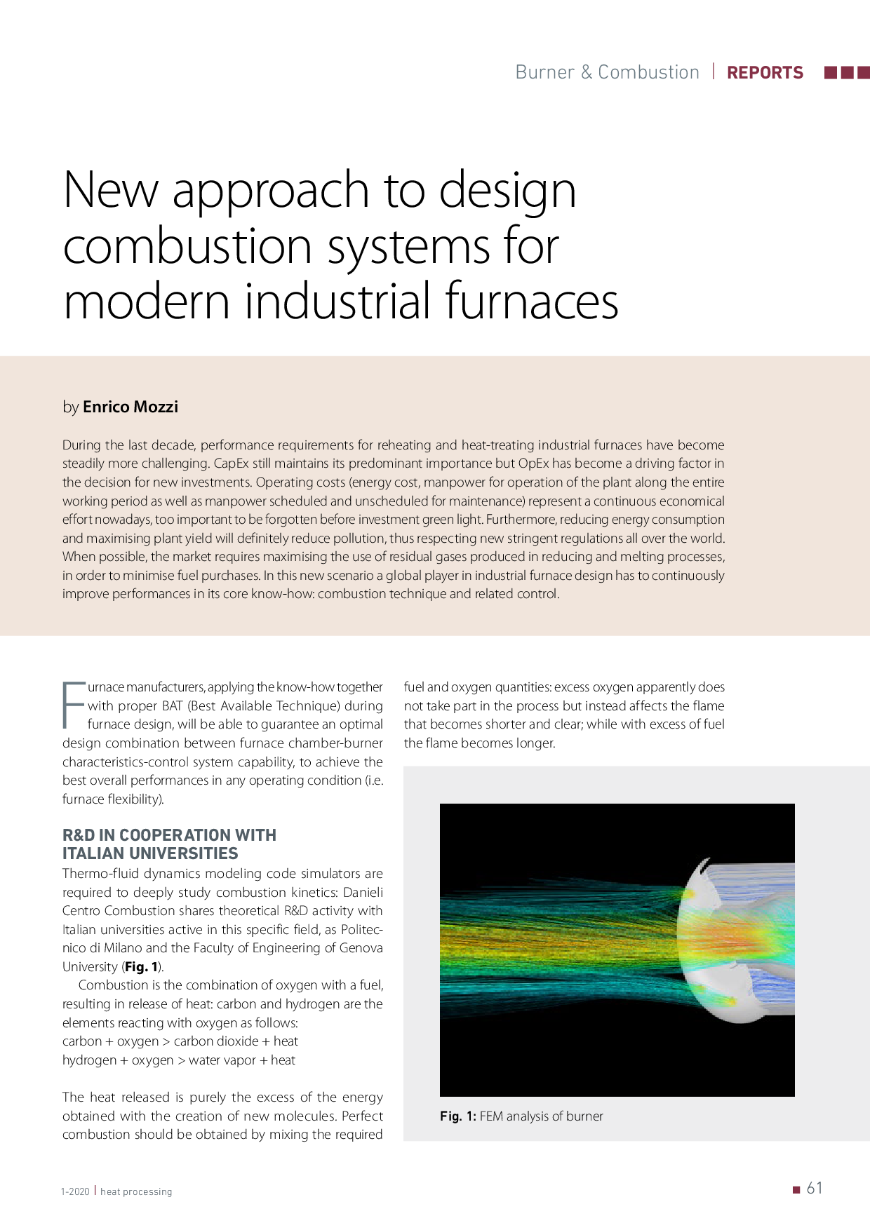 New approach to design combustion systems for modern industrial furnaces