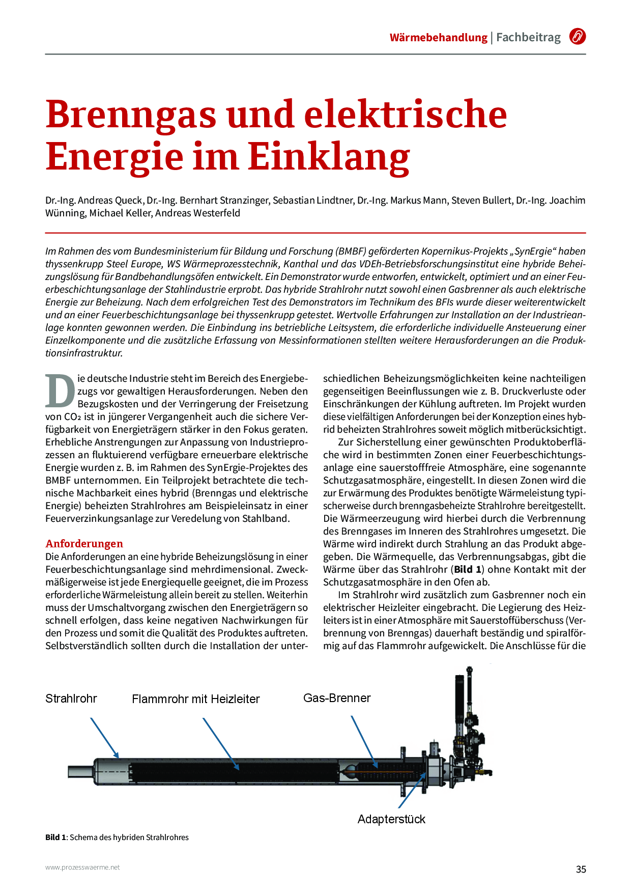 Brenngas und elektrische Energie im Einklang