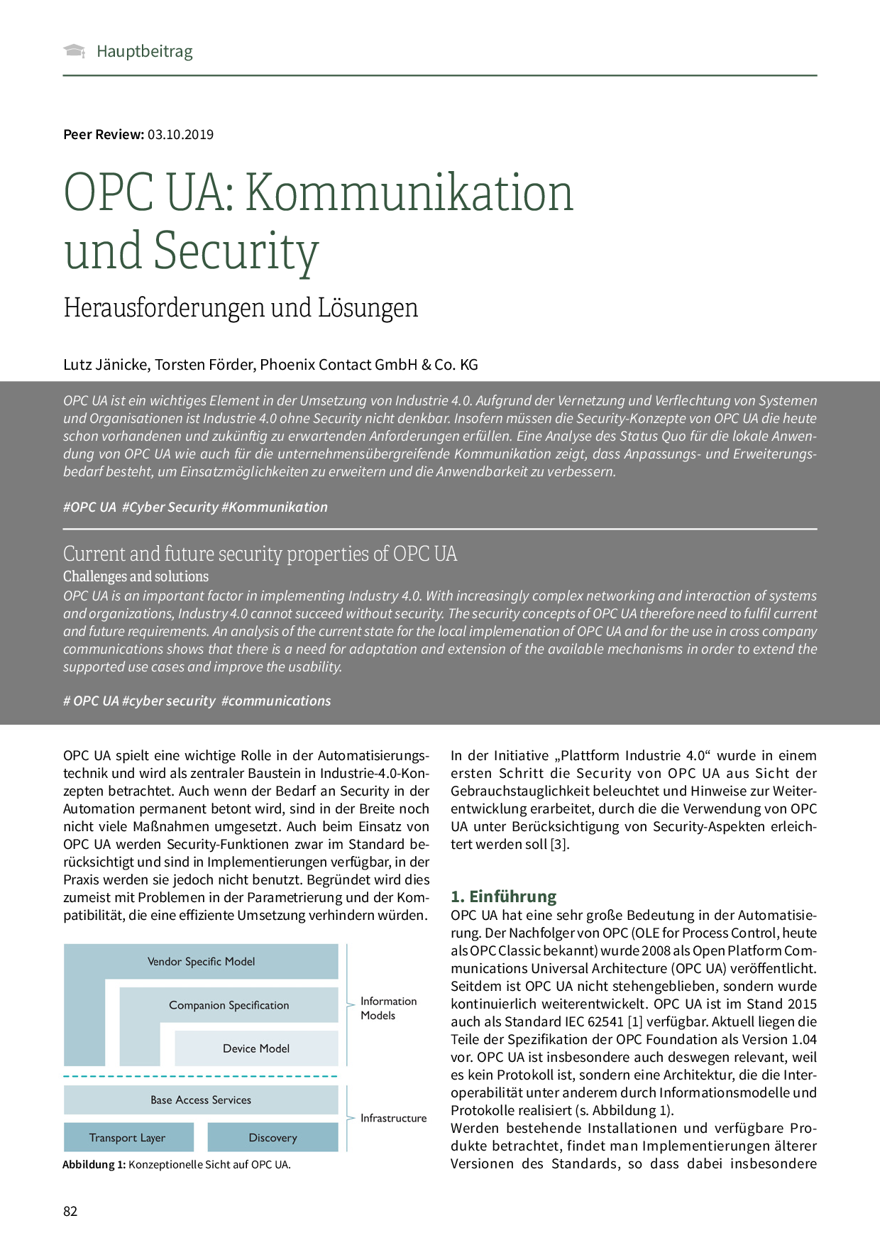OPC UA: Kommunikation und Security