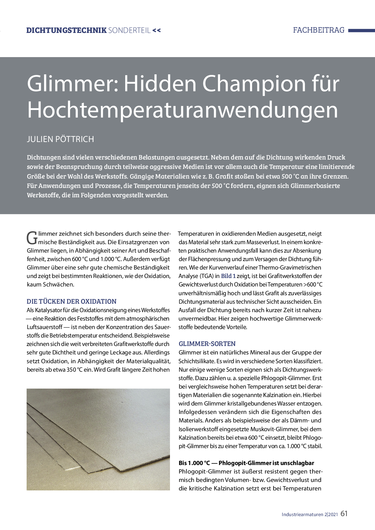 Glimmer: Hidden Champion für Hochtemperaturanwendungen