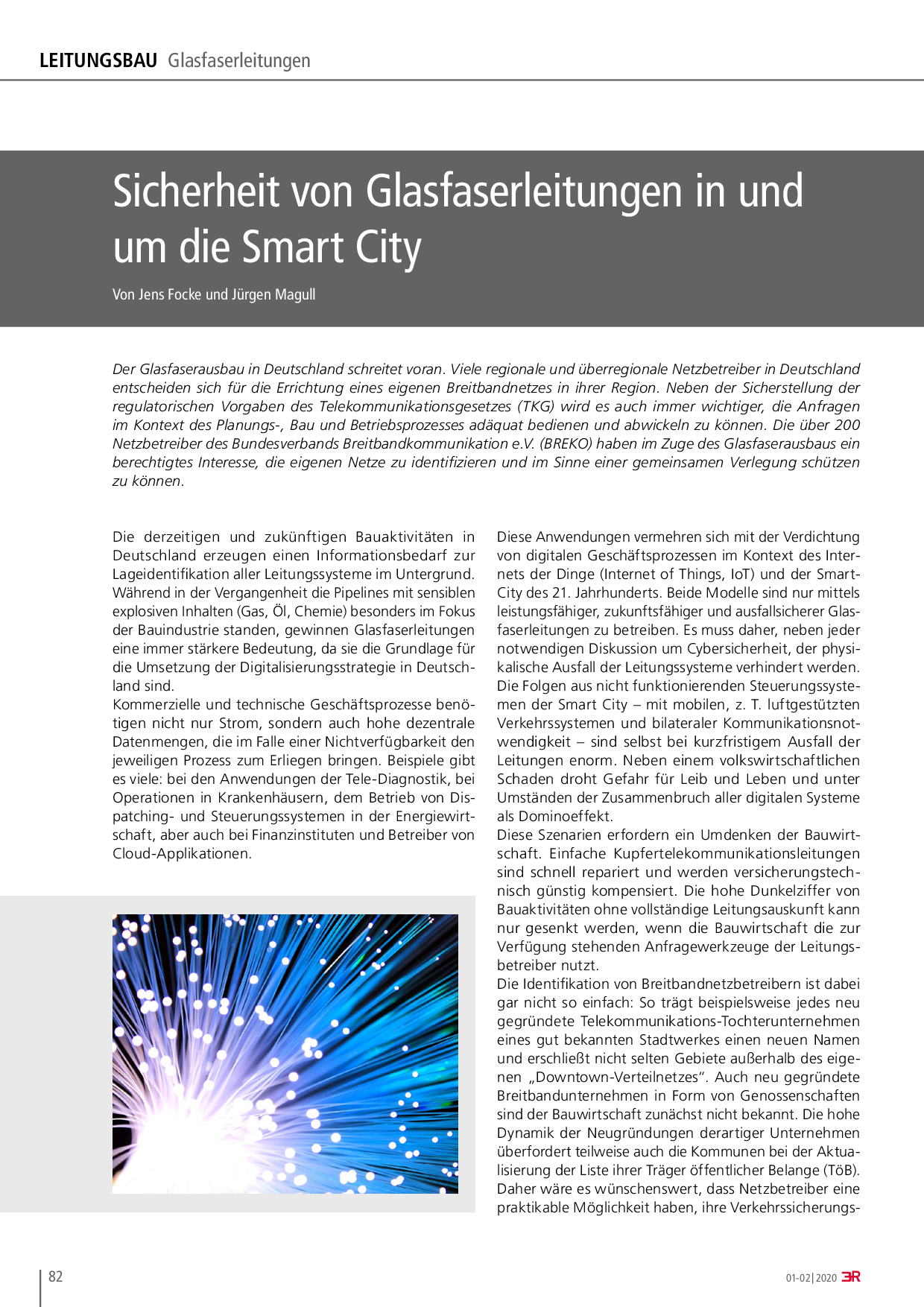 Sicherheit von Glasfaserleitungen in und um die Smart City