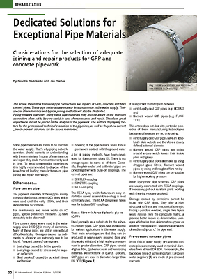 Dedicated Solutions for Exceptional Pipe Materials - Considerations for the selection of adequate joining and repair products for GRP and concrete pipework