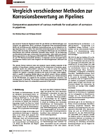 Vergleich verschiedener Methoden zur Korrosionsbewertung an Pipelines