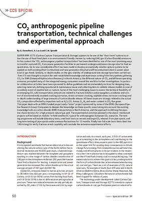 CO2 anthropogenic pipeline transportation, technical challenges and experimental approach