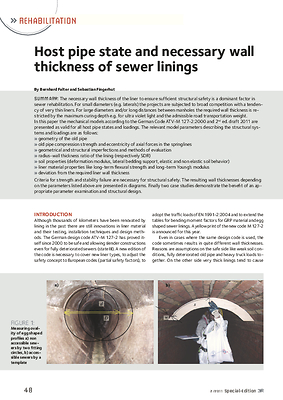 Host pipe state and necessary wall thickness of sewer linings