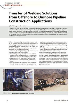 Transfer of Welding Solutions from Offshore to Onshore Pipeline Construction Applications