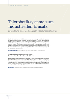 Telerobotiksysteme zum industriellen Einsatz