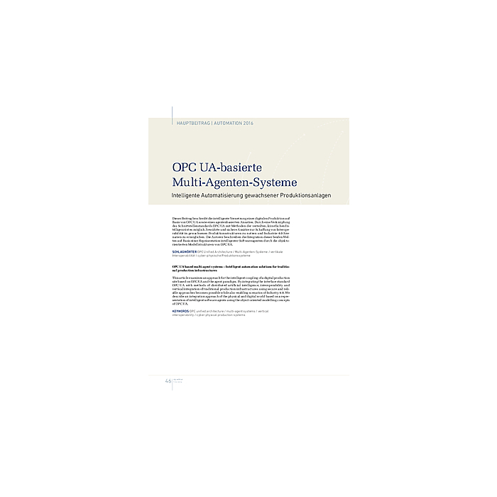 OPC UA-basierte Multi-Agenten-Systeme