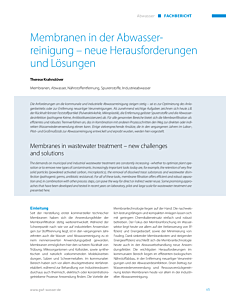 Membranen in der Abwasserreinigung – neue Herausforderungen und Lösungen