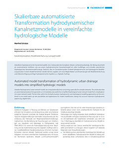 Skalierbare automatisierte Transformation hydrodynamischer Kanalnetzmodelle in vereinfachte hydrologische Modelle