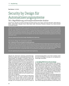 Security by Design für Automatisierungssysteme