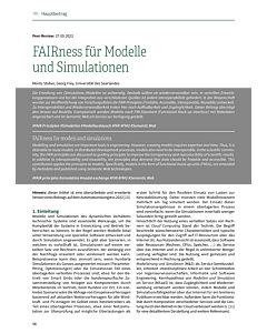 FAIRness für Modelle und Simulationen
