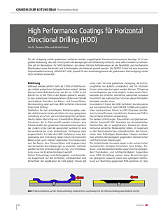 High Performance Coatings für Horizontal Directional Drilling (HDD)