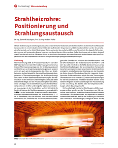 Strahlheizrohre: Positionierung und Strahlungsaustausch
