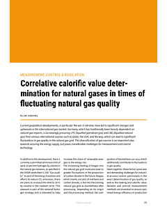 Correlative calorific value determination for natural gases in times of fluctuating natural gas quality