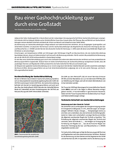 Bau einer Gashochdruckleitung quer durch eine Großstadt