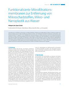 Funktionalisierte Mikrofiltrationsmembranen zur Entfernung von Mikroschadstoffen, Mikro- und Nanoplastik aus Wasser