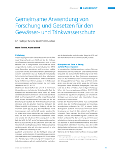Gemeinsame Anwendung von Forschung und Gesetzen für den Gewässer- und Trinkwasserschutz