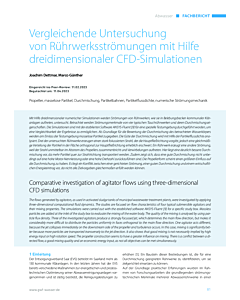 Vergleichende Untersuchung von Rührwerksströmungen mit Hilfe dreidimensionaler CFD-Simulationen