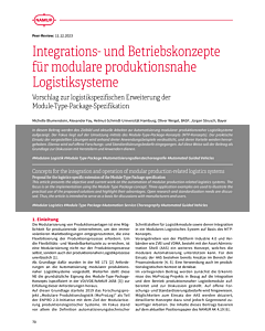 Integrations- und Betriebskonzepte für modulare produktionsnahe Logistiksysteme