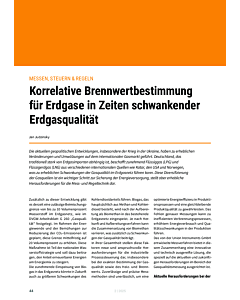 Korrelative Brennwertbestimmung für Erdgase in Zeiten schwankender Erdgasqualität