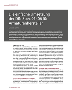 Die einfache Umsetzung der DIN Spec 91406 für Armaturenhersteller