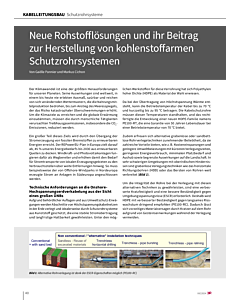 Neue Rohstofflösungen und ihr Beitrag zur Herstellung von kohlenstoffarmen Schutzrohrsystemen
