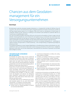 Chancen aus dem Geodatenmanagement für ein Versorgungsunternehmen