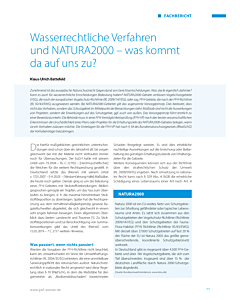 Wasserrechtliche Verfahren und NATURA2000 – was kommt da auf uns zu?
