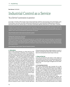 Industrial Control as a Service