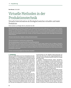 Virtuelle Methoden in der Produktionstechnik