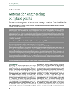 Automation engineering of hybrid plants