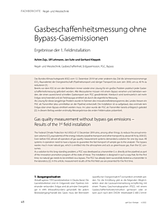 Gasbeschaffenheitsmessung ohne Bypass-Gasemissionen