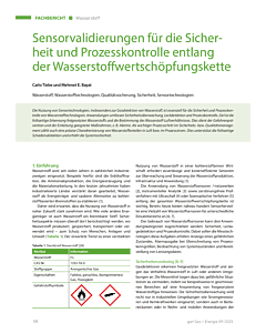 Sensorvalidierungen für die Sicherheit und Prozesskontrolle entlang der Wasserstoffwertschöpfungskette