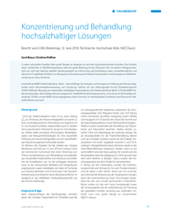 Konzentrierung und Behandlung hochsalzhaltiger Lösungen