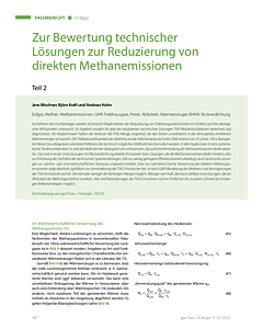 Zur Bewertung technischer Lösungen zur Reduzierung von direkten Methanemissionen