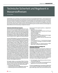 Technische Sicherheit und Regelwerk in Wasserstoffnetzen