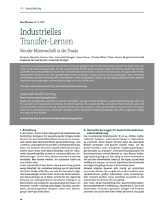Industrielles Transfer-Lernen