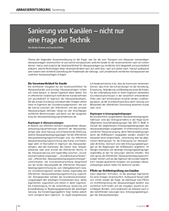 Sanierung von Kanälen – nicht nur eine Frage der Technik