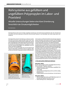 Rohrsysteme aus gefülltem und ungefülltem Polypropylen im Labor- und Praxistest