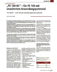 "PE 100-RC" - Ein PE 100 mit erweitertem Anwendungspotenzial
