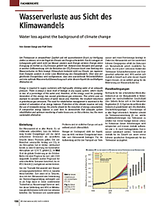 Wasserverluste aus Sicht des Klimawandels