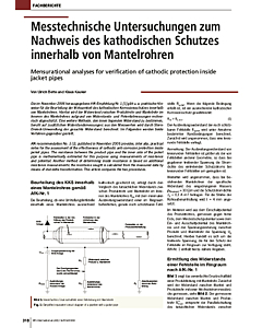 Messtechnische Untersuchungen zum Nachweis des kathodischen Schutzes innerhalb von Mantelrohren