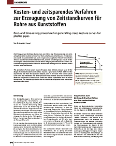 Kosten- und zeitsparendes Verfahren zur Erzeugung von Zeitstandkurven für Rohre aus Kunst-stoffen